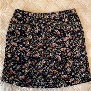 FLORAL CORDUROY SKIRT